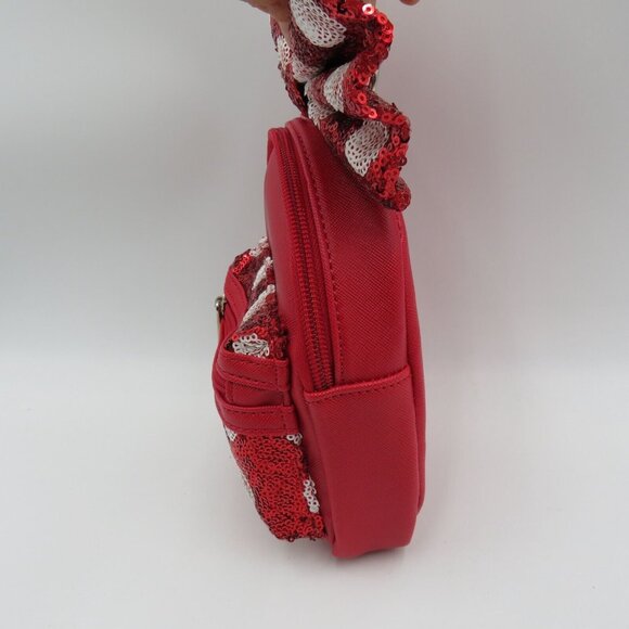 Loungefly Disney Backpack 6.5" Minnie Mouse Polka Dot Sequins Belt Bag READ - Picture 5 of 9